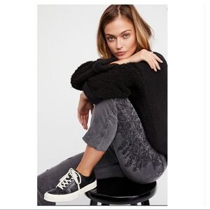 Embroidered! Free People We the Free Embroidered Denim